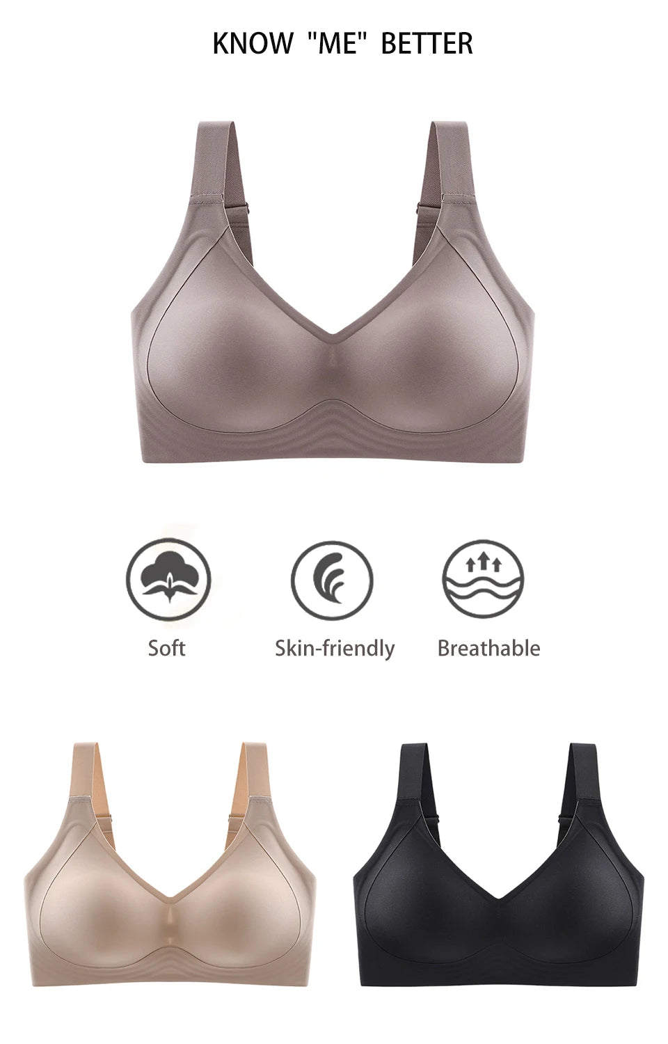 Seamless Wireless Push Up Bra